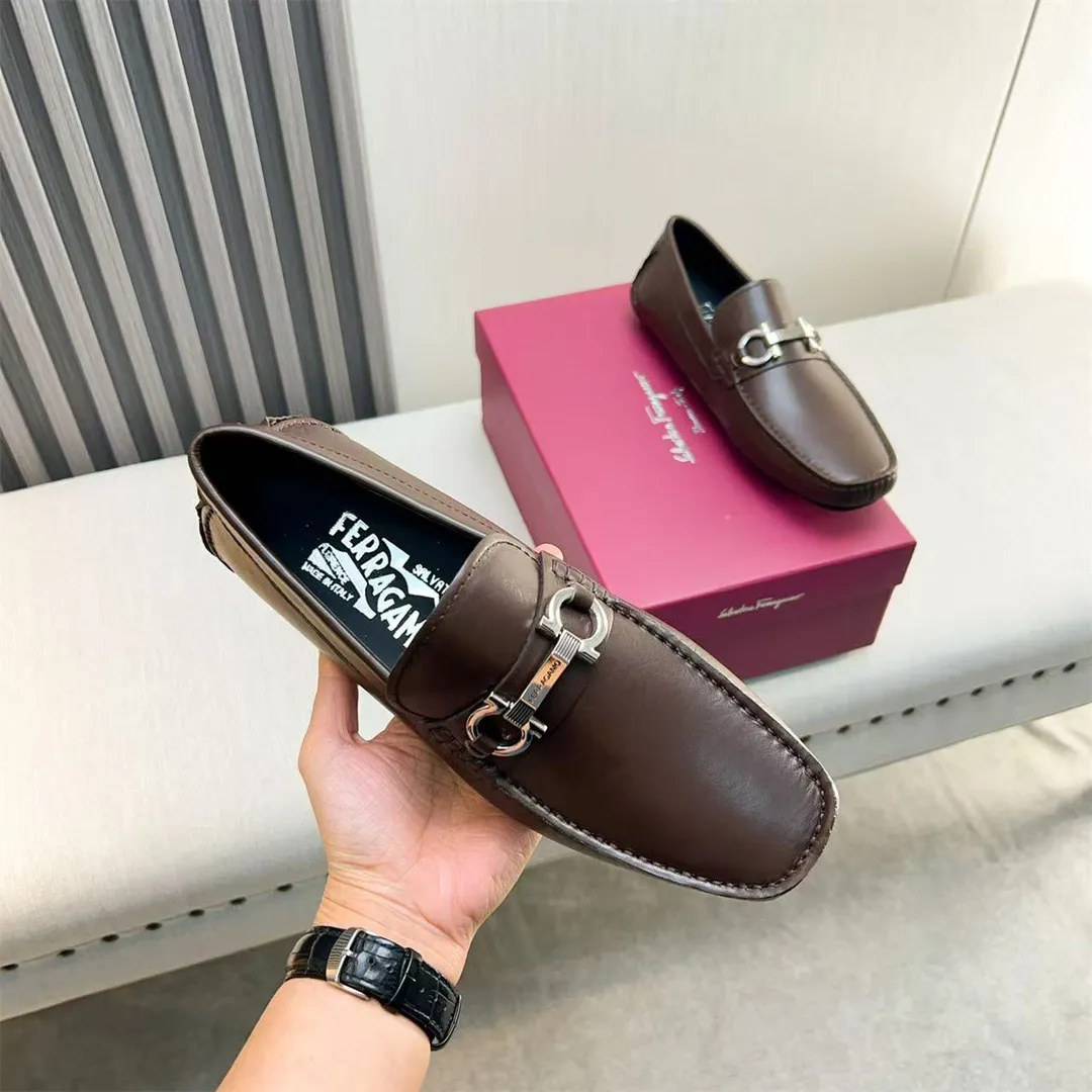 Men's shoes 💰560 Ferragamo new high-end quality 🔥 black cowhide ➕ cowhide lining size 38-45